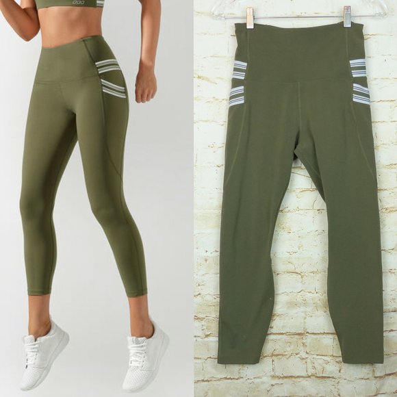 Lorna Jean Swift Booty Support Ankle Biter Tight Leggings Womens S Olive Green - Picture 1 of 16
